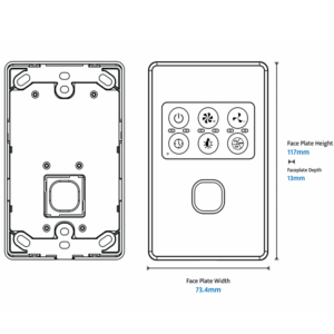 cloudfan dc wall controller - dimensions