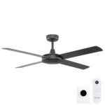 Fanco Eco Silent Deluxe DC Ceiling Fan with Tri Control - Black 52"