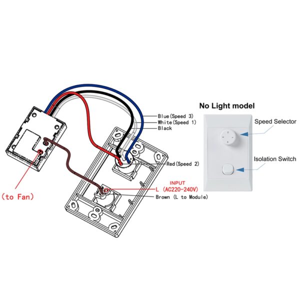 Ventair FleXmech DC 3-Speed Wall Control with Isolation Switch