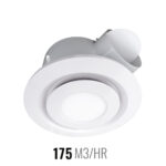 Ventair Airbus 200 with CCT LED Light Round Ceiling Exhaust Fan White