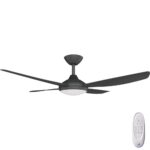 Calibo Vanga DC Ceiling Fan with LED Light - Black 48"