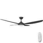 Calibo Vanga DC Ceiling Fan with LED Light - Black 56"