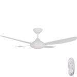 Calibo Vanga DC Ceiling Fan with LED Light - White 48"