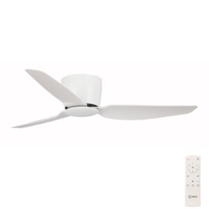 Claro Whisper Low Profile DC Ceiling Fan - White 44"