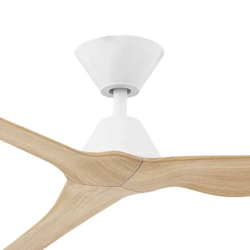 Fanco Infinity-iD SMART DC Ceiling Fan - White with Beechwood Timber Style Blades 60" - close up