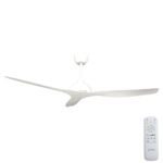 Claro Whisper IP66 DC Outdoor Ceiling Fan - White 58"