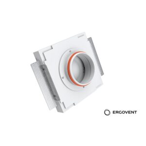 Ergovent Kvadro Frameless Diffuser - Square White - angled1