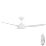 Calibo Condor DC Ceiling Fan with LED Light - White 52"