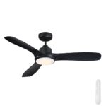 Mercator Raptor DC Ceiling Fan with LED Light - Black 48"