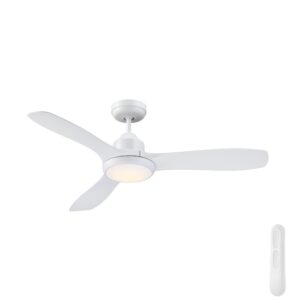 Mercator Raptor DC Ceiling Fan with LED Light - White 48"