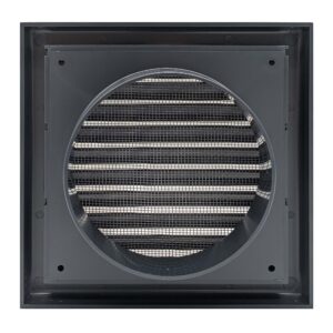 Fixed Flyscreen Vent 100mm - Dark Grey - Back