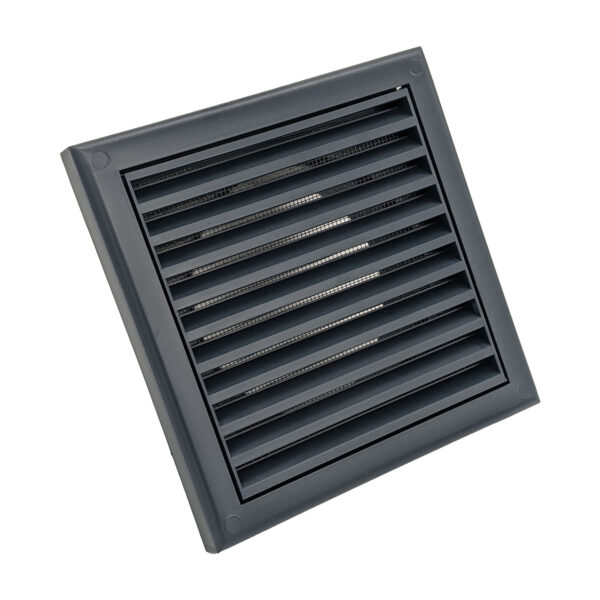 Fixed Flyscreen Vent 100mm - Dark Grey