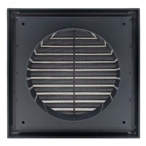 Fixed Flyscreen Vent 125mm - Dark Grey - back