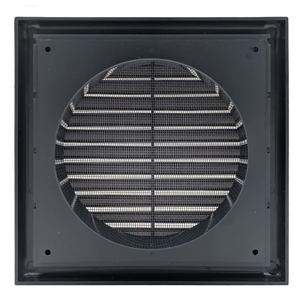 Fixed Flyscreen Vent 125mm - Dark Grey - back