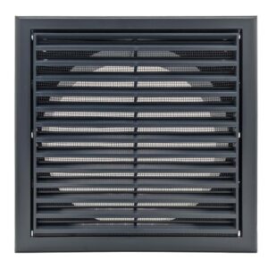 Fixed Flyscreen Vent 150mm - Dark Grey - front