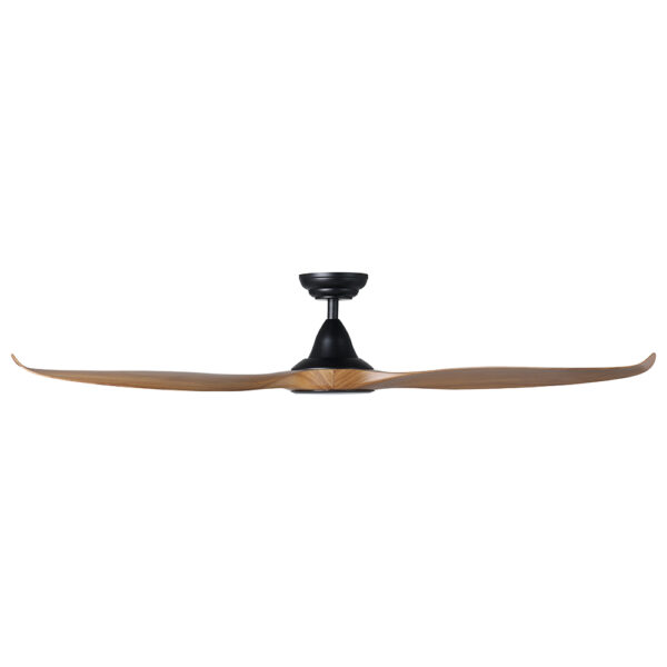 Eglo Noosa DC Ceiling Fan with LED Light - Black with Teak Blades 60"