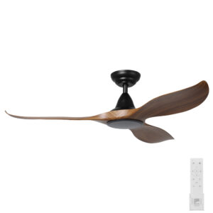 Eglo Noosa DC Ceiling Fan - Black with Teak Blades 52"