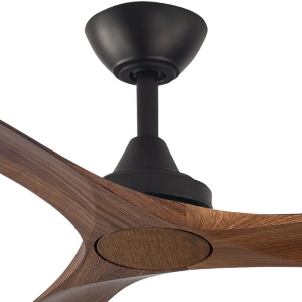 Three Sixty Spitfire DC Ceiling Fan - Black with Walnut Blades 60"