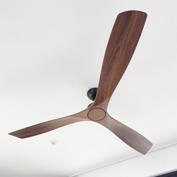 Three Sixty Spitfire DC Ceiling Fan - Black with Walnut Blades 60"