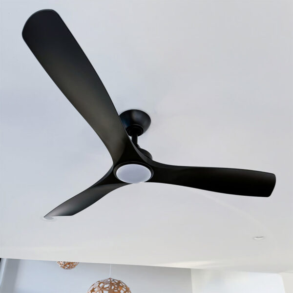 Three Sixty Spitfire DC Ceiling Fan with LED Light - Black 52"