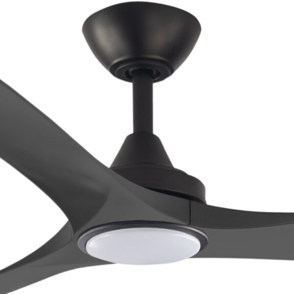 Three Sixty Spitfire DC Ceiling Fan with LED Light - Black 52"