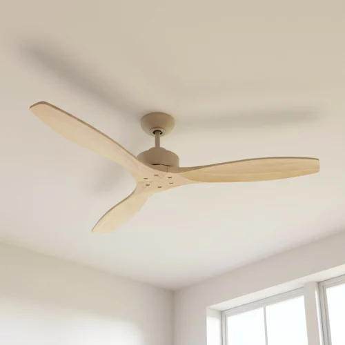 Fanco EarthFirst Wynd DC Ceiling Fan - Ecru with FSC Timber Blades 52"