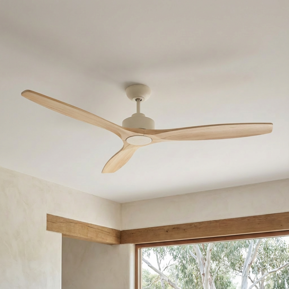 earthfirst wynd dc ceiling fan in modern living room