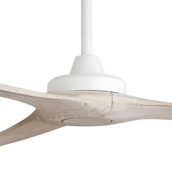 Three Sixty Kirra DC Ceiling Fan - White with Weathered Oak Blades 100"