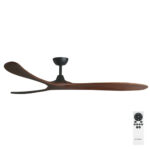 Three Sixty Kirra DC Ceiling Fan - Black with Walnut Blades 72"