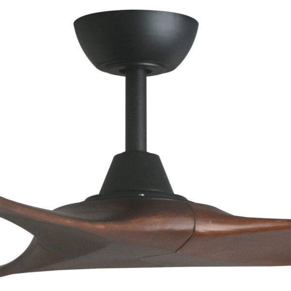 Three Sixty Kirra DC Ceiling Fan - Black with Walnut Blades 72"