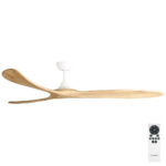 Three Sixty Kirra DC Ceiling Fan - White with Natural Blades 72"