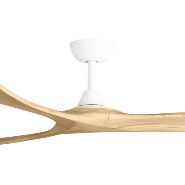 Three Sixty Kirra DC Ceiling Fan - White with Natural Blades 72"