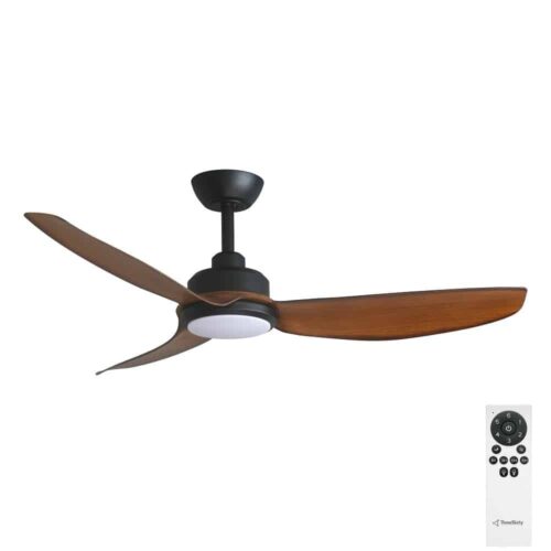 Three Sixty Trinity DC Ceiling Fan with LED - Black/Koa 48" - with remote control