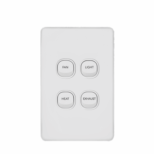 Brilliant Nevada 4-in-1 Exhaust Fan White (100mm duct) - wall switch