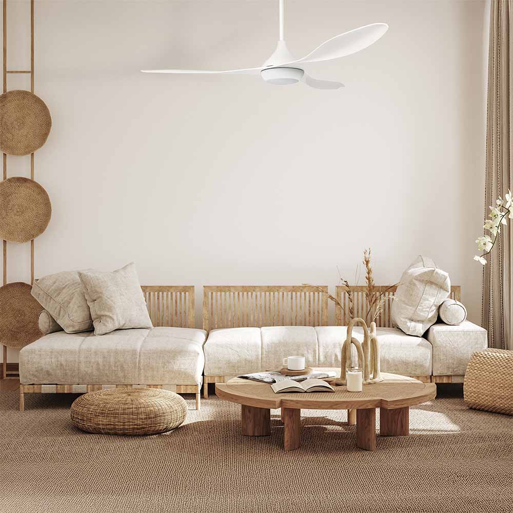 Claro Essentials Flight DC Ceiling Fan with LED Light - White 48" - Image 2