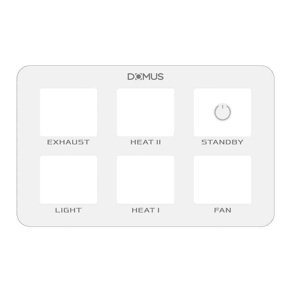 Domus Orbis 4-in-1 Bathroom Heater White - horizontal switch panel