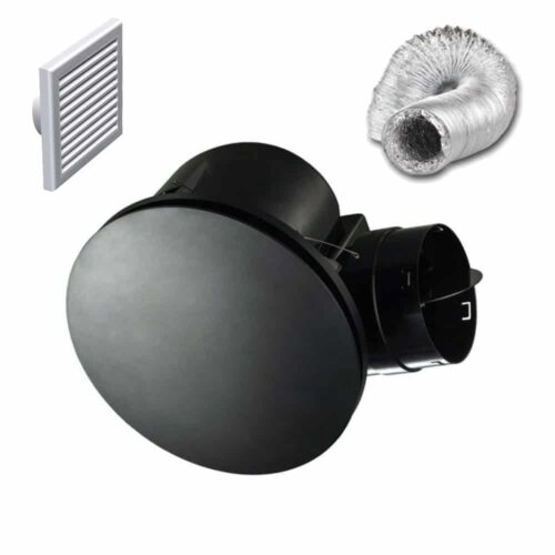 fanco-hybrid-round-exhaust-fan-150mm-with-6m-duct-and-flyscreen-vent-black