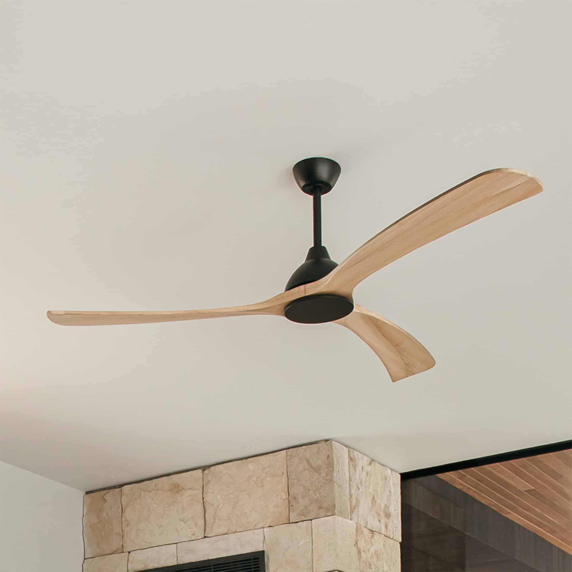 Fanco Sanctuary DC ceiling fan with sweeping timber blades and elegant design