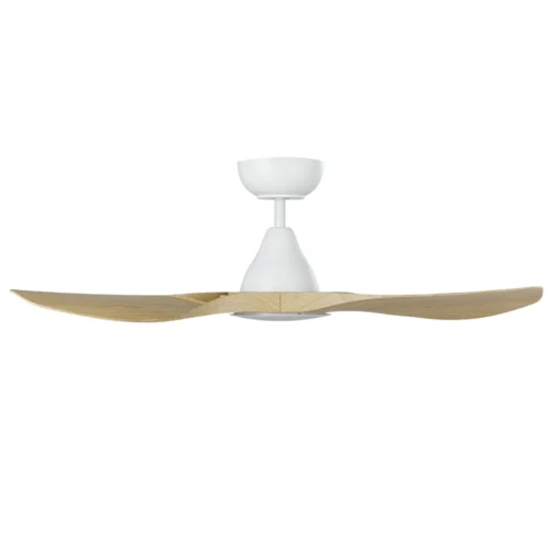 eglo-surf-dc-40-inch-white-with-oak-blades-with-cct-led-light-side-view
