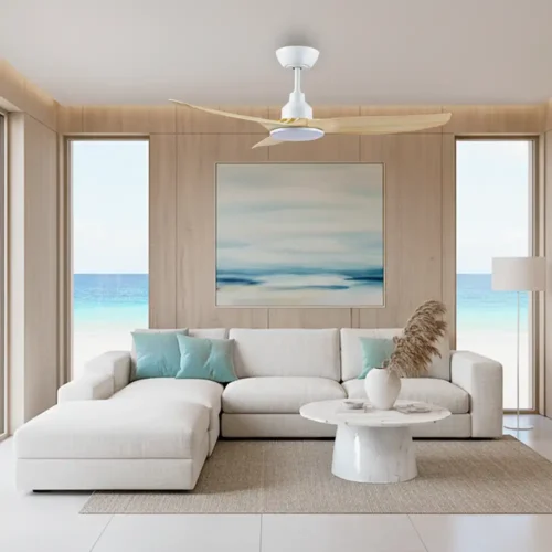 ventair-skyfan-dc-48-inch-white-with-light-oak-blades-and-cct-led-light-insitu