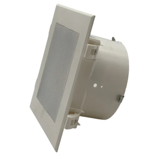 Alpine Ventilation Aluminium Face Snap-in Eave Vent 150mm Duct - White - angled
