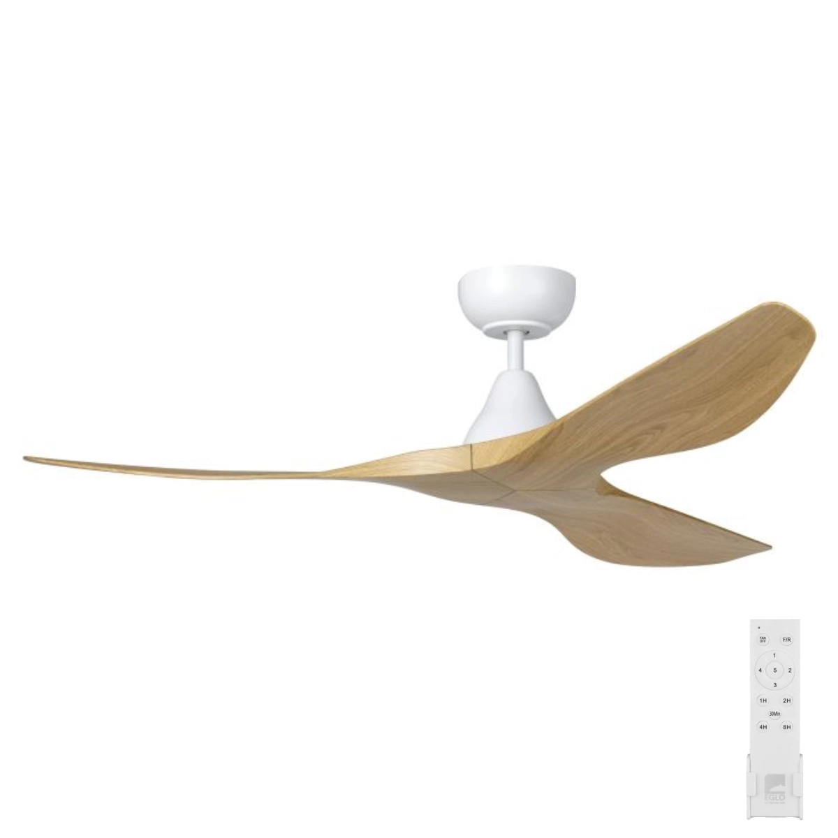 eglo-surf-dc-52-white-with-white-oak-blades-no-light-with remote
