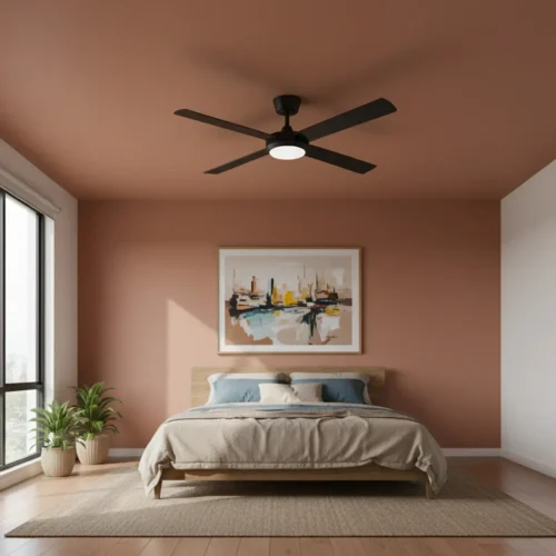 fanco-eco-silent-pro-dc-52-inch-with-cct-led-light-black-installed-in-minimalist-bedroom