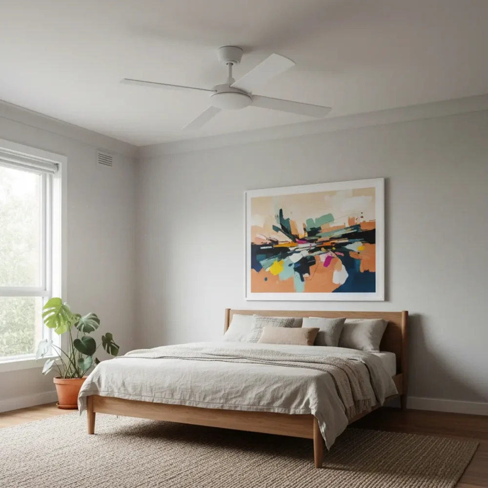 fanco-eco-silent-pro-dc-52-inch-no-light-white-installed-in-modern-bedroom