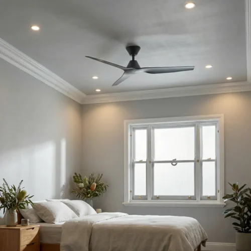 fanco-infinity-id-smart-dc-54-inch-black-no-light-installed-in-modern-bedroom