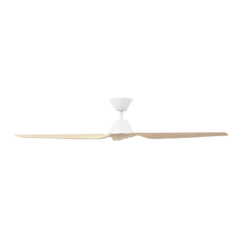 Fanco Infinity-iD DC Ceiling Fan - White with Beechwood Timber Style Blades 60" - side view