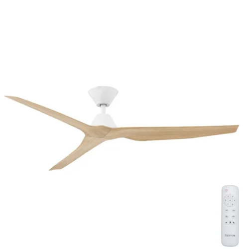 Fanco Infinity-iD DC Ceiling Fan - White with Beechwood Timber Style Blades 60" - main