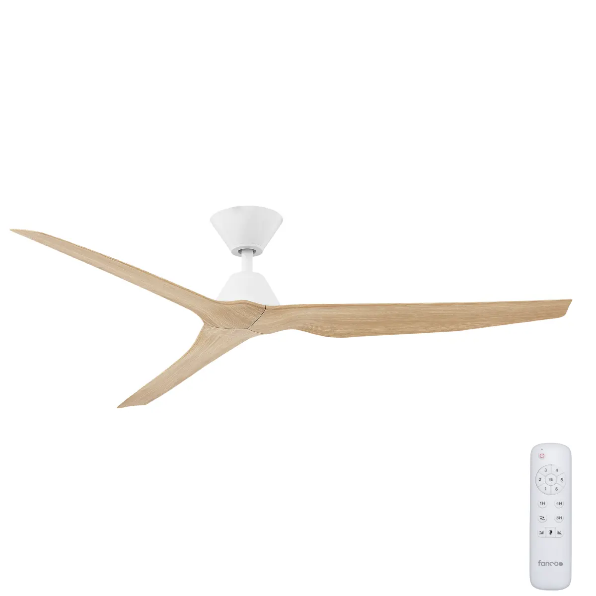 Fanco Infinity-iD DC Ceiling Fan - White with Beechwood Timber Style Blades 60" - main