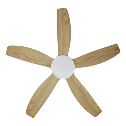 eglo-miami-dc-48-inch-white-with-blackbutt-blades-with-cct-led-light-bottom-view