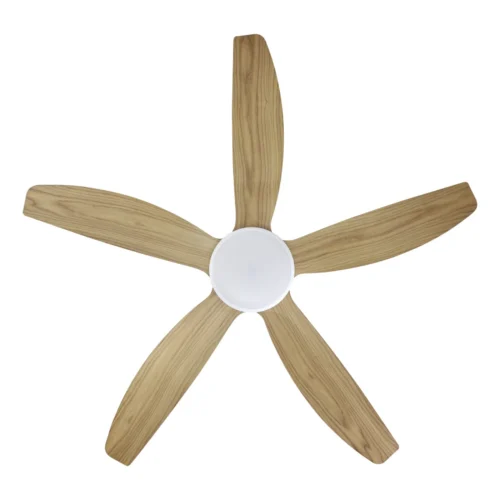 eglo-miami-dc-52-inch-white-with-blackbutt-blades-with-cct-led-light-bottom-view